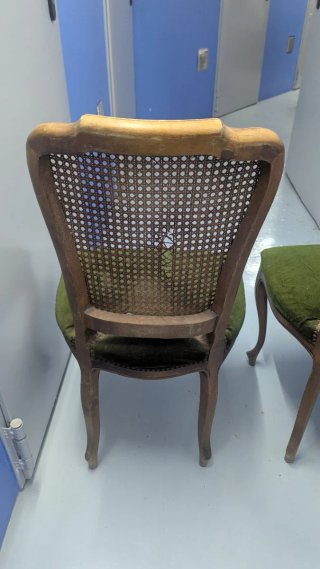 Juego de 2 Sillas Vintage Madera y Rattan