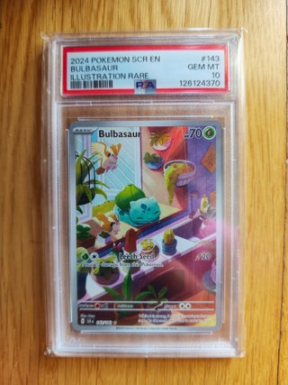 Carta Pokémon Bulbasaur SCR 143 PSA 10