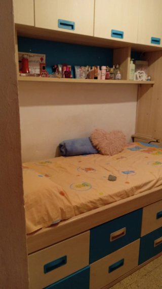 Cama individual con8 Cajones3 estanterías harmario