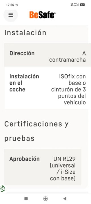 Cuco / Silla Coche BeSafe 0-12 meses