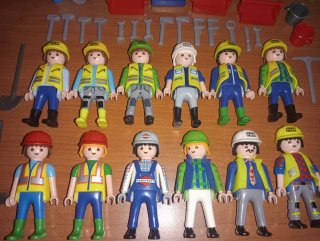 Playmobil-Operarios obra pública limpieza ciudad.