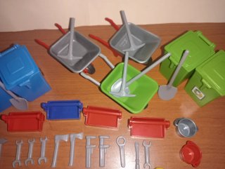 Playmobil-Operarios obra pública limpieza ciudad.
