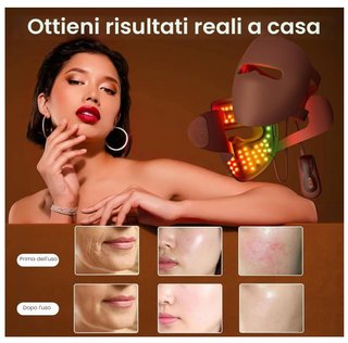 Maschere viso LED silicone terapia luce 4 colori
