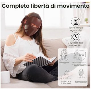 Maschere viso LED silicone terapia luce 4 colori