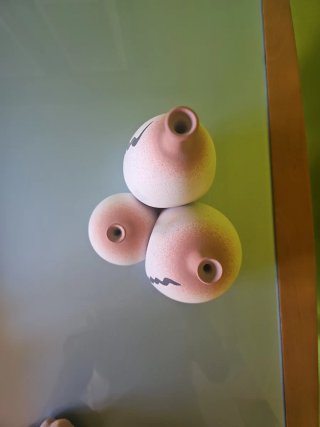 Conjunto de 3 jarrones decorativos cerámica