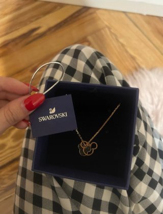 Collar Mickey Minnie Swarovski Dorado Negro