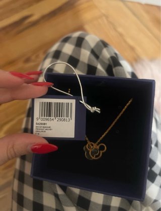 Collar Mickey Minnie Swarovski Dorado Negro