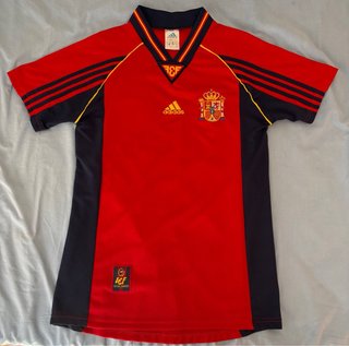 Camiseta Fútbol España 1998 Adidas. Retro.