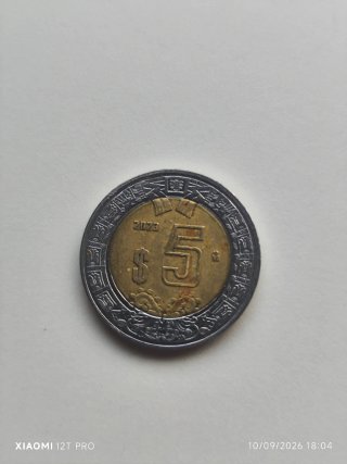 Moneda 5 Pesos Mexicanos 2023
