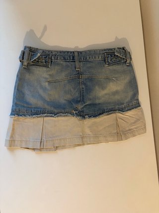 Minigonna vintage beige e blu