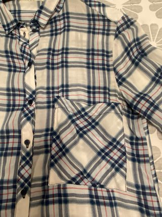 Camisa cuadros Bershka azul y blanco