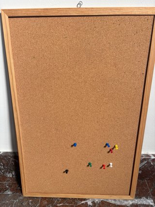 Tablero de Corcho Marrón con Marco de Madera 40x60
