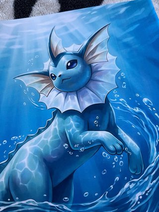 Pokémon Vaporeon TCG Art Style A3 Poster Decor