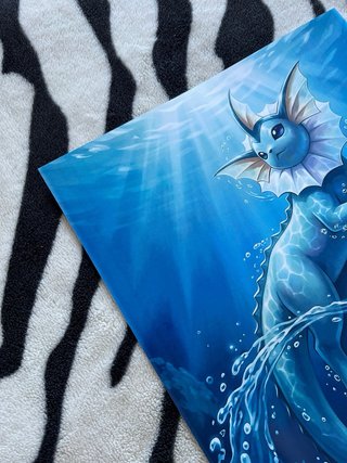 Pokémon Vaporeon TCG Art Style A3 Poster Decor