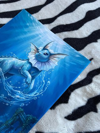 Pokémon Vaporeon TCG Art Style A3 Poster Decor