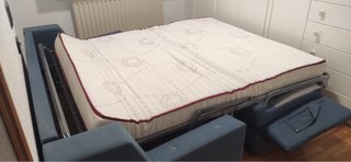 Sofá Cama Azul Poco Uso. La cama mide 150 ancho.