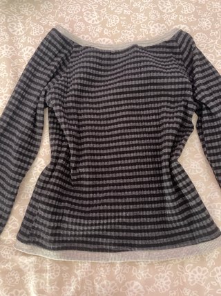 Jersey Zara Rayas Gris y Negro