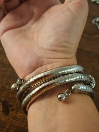 Bracciale morbido argento e turchese