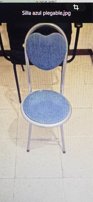 Silla Plegable Azul Corazón