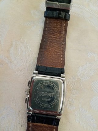 Orologio Esprit Uomo Quadrato Nero Argento