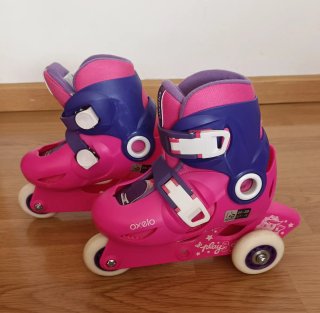 Patines OXELO + casco niña T.26-28