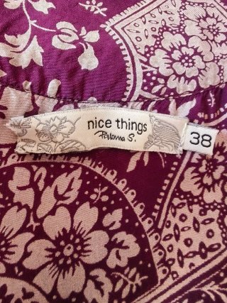 Vestido Nice Things estampado floral burdeos T.38