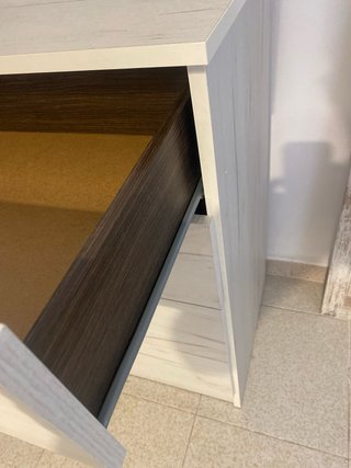 Cómoda 4 cajones madera blanco roto