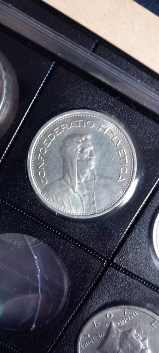 Moneda 5 Francos Suizos Plata 1954