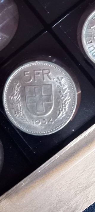 Moneda 5 Francos Suizos Plata 1954