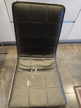 Juego de 4 sillas de cocina blancas y negras