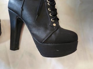 Botines plataforma negros cordones talla 37