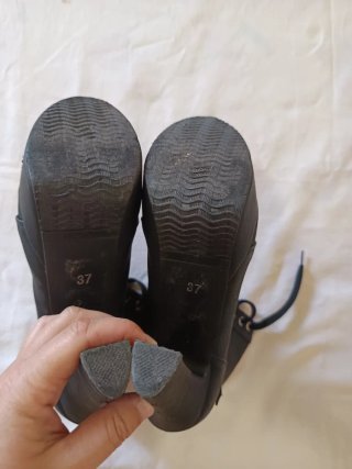 Botines plataforma negros cordones talla 37