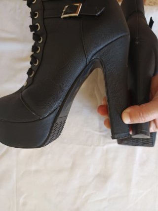 Botines plataforma negros cordones talla 37