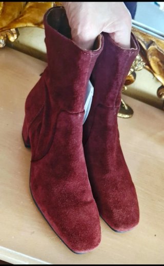 Botines Piel Burdeos Mango Talla 39