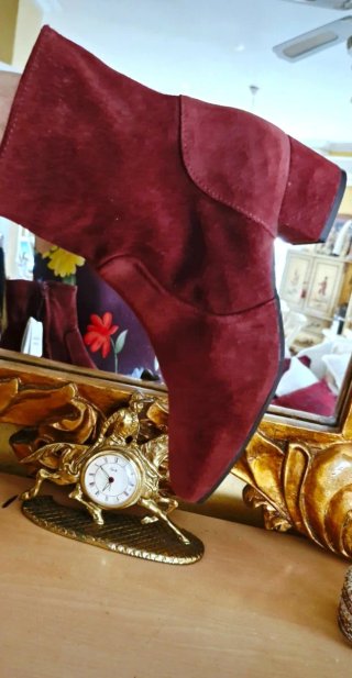 Botines Piel Burdeos Mango Talla 39