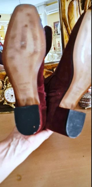 Botines Piel Burdeos Mango Talla 39