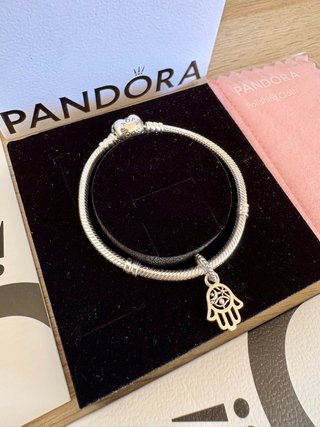 Pulsera Pandora Corazón Hamsa Ojo Plata
