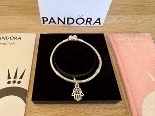 Pulsera Pandora Corazón Hamsa Ojo Plata