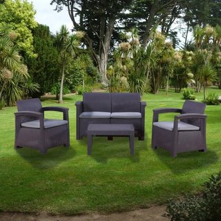 Conjunto de ratán sintético gris Capri Chillvert