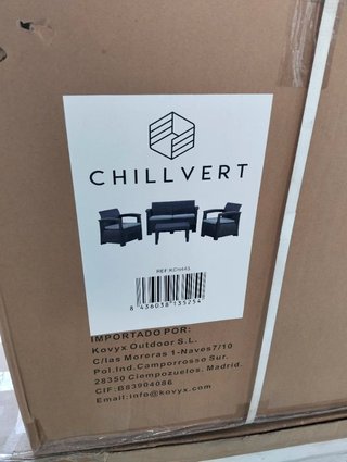 Conjunto de ratán sintético gris Capri Chillvert