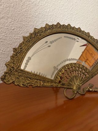 Espejo Abanico Dorado Vintage