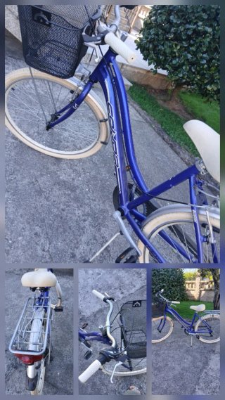 Bicicleta paseo azul con marchas