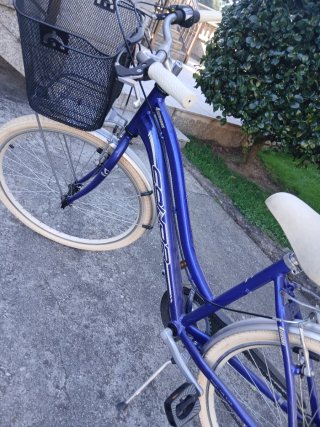 Bicicleta paseo azul con marchas