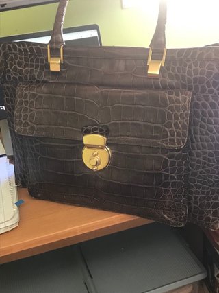 Bolso Uterque Piel Marrón Cocodrilo