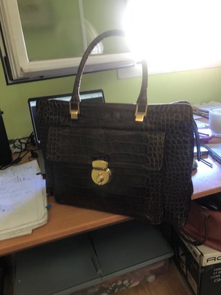 Bolso Uterque Piel Marrón Cocodrilo