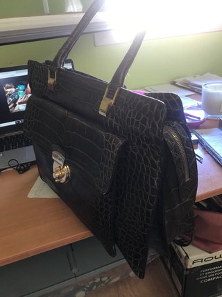Bolso Uterque Piel Marrón Cocodrilo