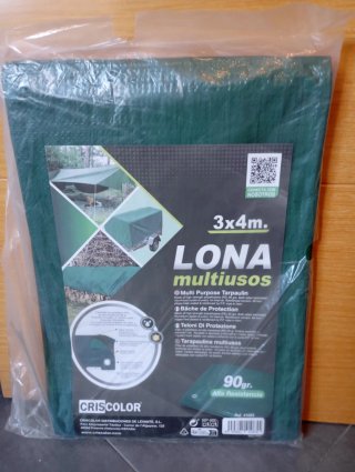 Lona Impermeable Multiusos 3x4m Verde