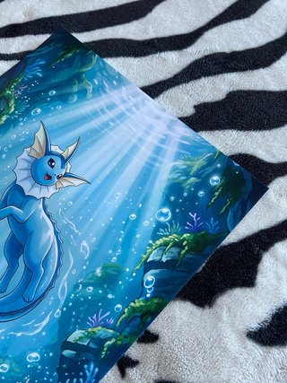 Pokémon Vaporeon TCG Art Style Poster A3 Size