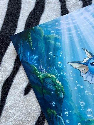 Pokémon Vaporeon TCG Art Style Poster A3 Size