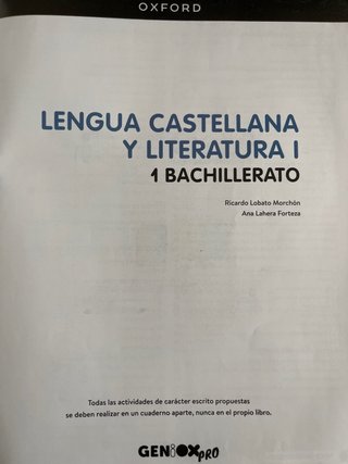 Libro Lengua Castellana y literatura 1 bachillerat